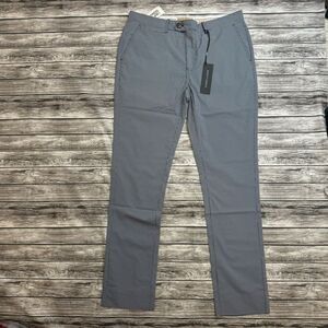 Nifty Genius Men's Gingham Slacks Chino Pants Navy Blue White 34 Lightweight NWT